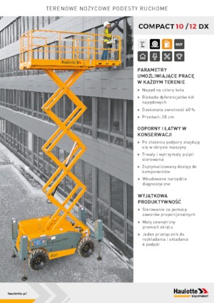 Plataformas de tijeras de ruedas Haulotte Compact 10 DX