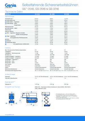Plataformas de tijeras de ruedas Genie GS-3246