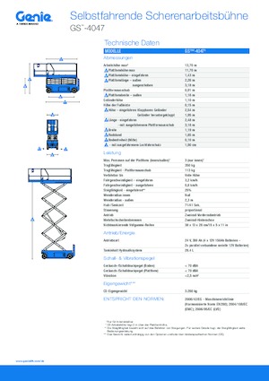 Plataformas de tijeras de ruedas Genie GS-4047