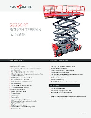 Plataformas de tijeras de ruedas Skyjack SJ 9250