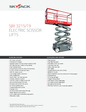 Plataformas de tijeras de ruedas Skyjack SJ III 3219
