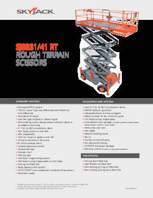 Plataformas de tijeras de ruedas Skyjack SJ8831 RT