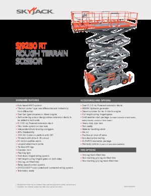 Plataformas de tijeras de ruedas Skyjack SJ9250 RT