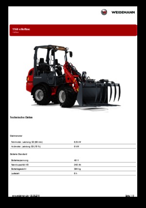 Mini cargador frontal Weidemann 1160