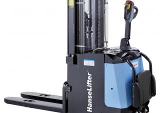 Apiladores de palets Apiladores de palets con plataforma elevadora HanseLifter E-DHT-S2055PL