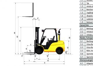 Hyundai 35 D 9 A Dimensiones y tamaño