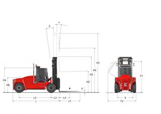 Kalmar DCG 100-12 Dimensiones y tamaño