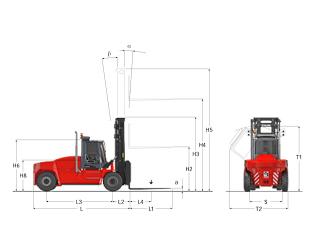 Kalmar DCG 100-6 Dimensiones y tamaño
