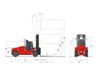 Kalmar DCG 100-6 Dimensiones y tamaño