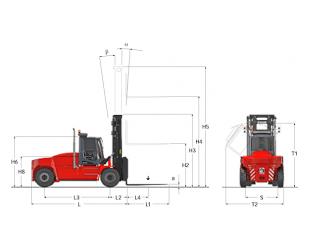 Kalmar DCG 120-12 Dimensiones y tamaño