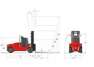 Kalmar DCG 150-6 Dimensiones y tamaño