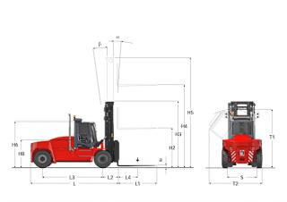 Kalmar DCG 160-6 Dimensiones y tamaño