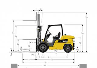 Caterpillar DP55N Dimensiones y tamaño