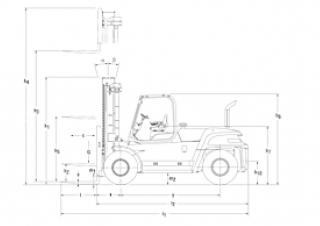 Mitsubishi FD120N Dimensiones y tamaño