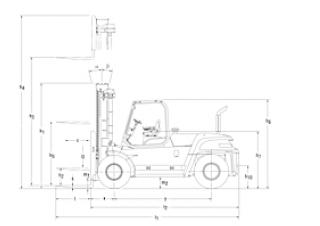 Mitsubishi FD150AN Dimensiones y tamaño