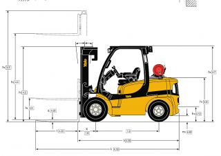 Yale GDP 45VX6 Value Dimensiones y tamaño