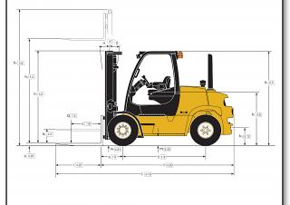 Yale GDP 60VX Base Dimensiones y tamaño