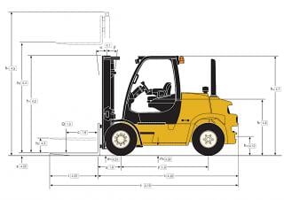 Yale GDP 70VX Base Dimensiones y tamaño