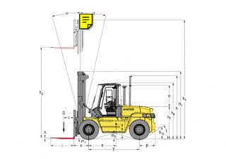 Hyster H 12.00 XM - 6 Dimensiones y tamaño