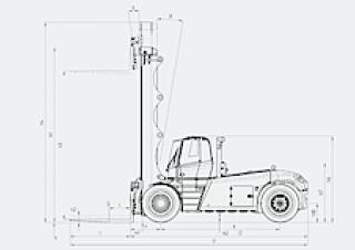 Linde H 180/1200 D Dimensiones y tamaño