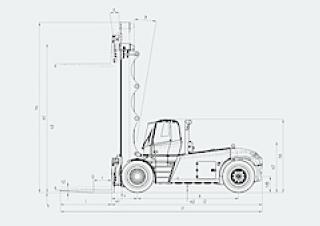 Linde H 200/1200 D Dimensiones y tamaño