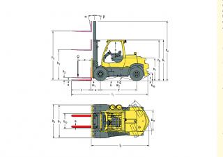 Hyster H6.0FT Dimensiones y tamaño