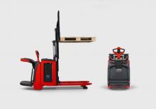 Apiladores de palets con plataforma elevadora Linde D10AP 