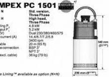 Bombas de aguas residuales Pumpex PC 1501 N 32