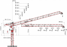 Grúas torre con pluma rotativa Wolffkran 133.6 B 